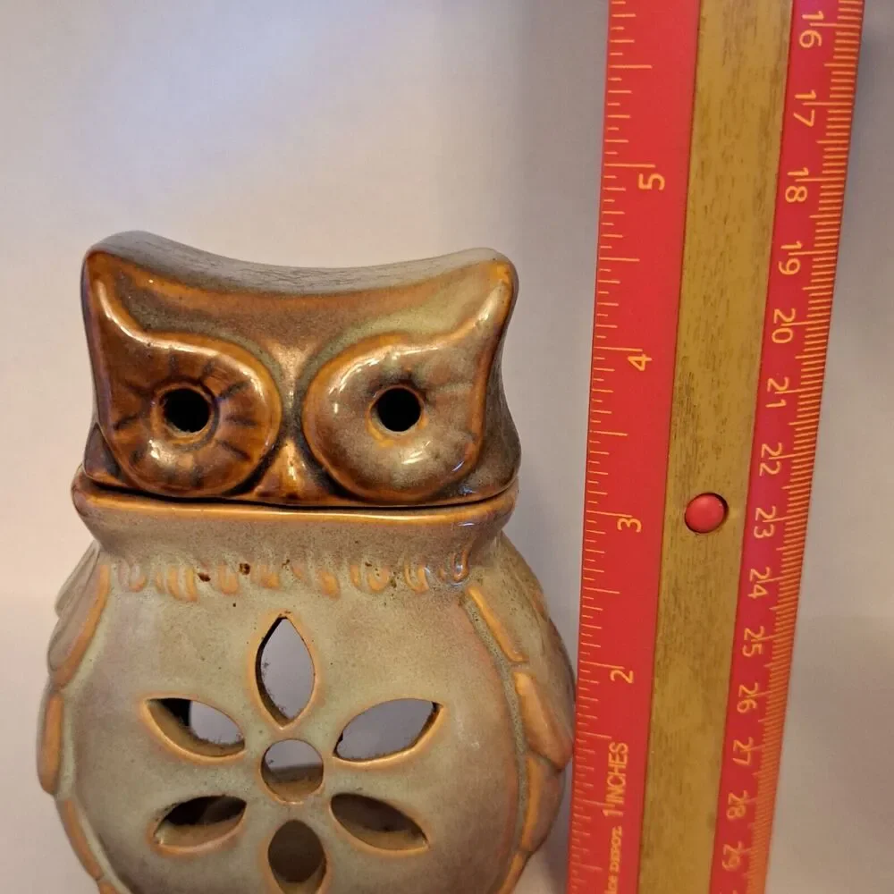 Vintage Ceramic Candle Warmer Owl Shaped Tea Candle 2-pieces